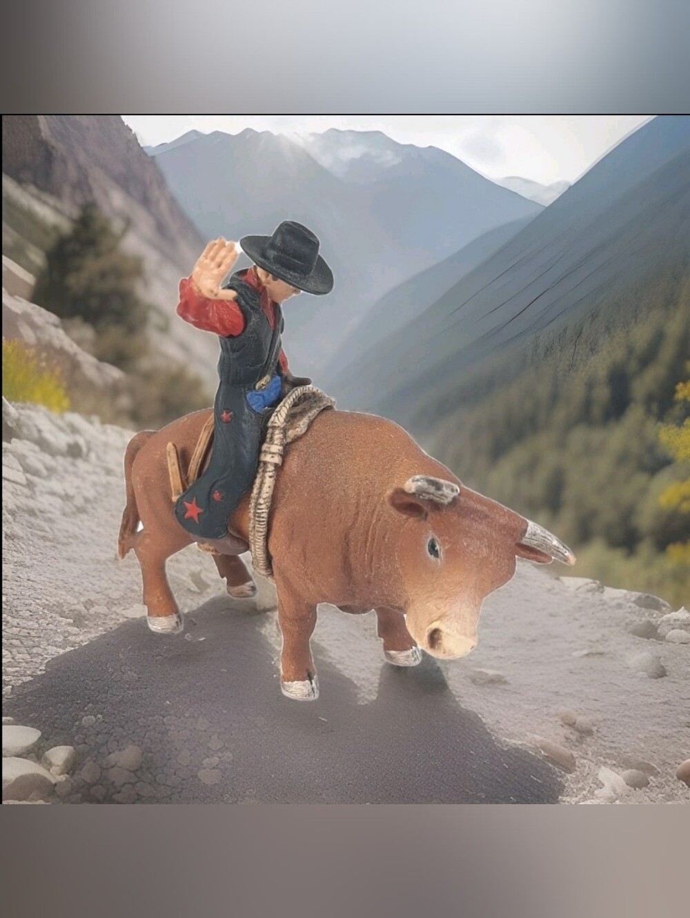 🛍Schleich 1/20 Scale Cowboy with Bull Toy Figures